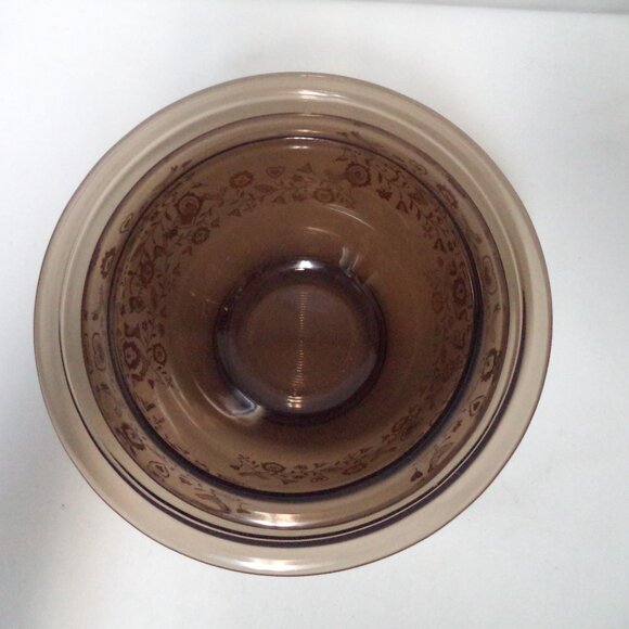 PYREX Friendship Birds Hearts Amber Brown Set 2 Nesting Mixing Bowls 322 and 323 - Picture 8 of 9